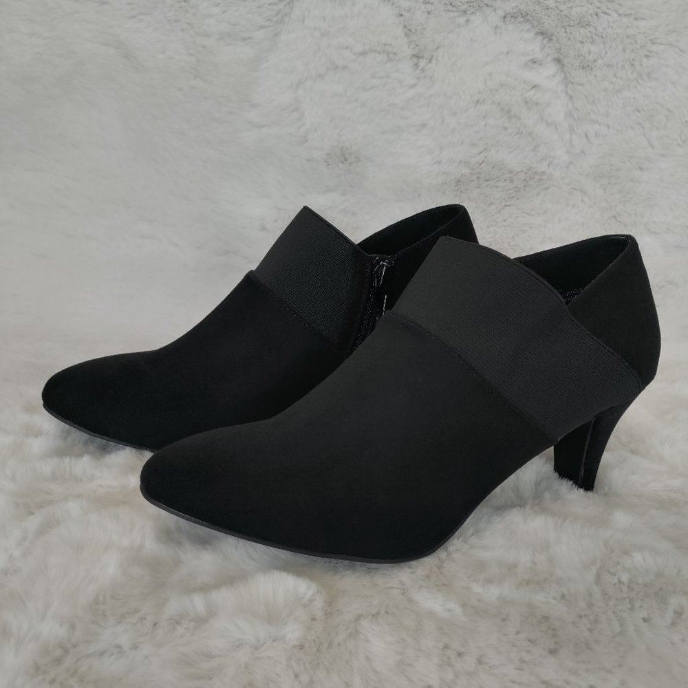 London Fog Women's Bobbie Heel Ankle Booties Black Size 7.5M US